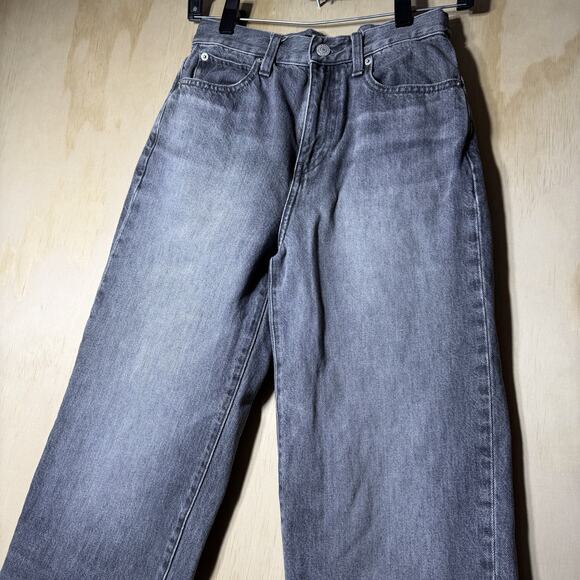 UNIQLO Gray Denim Jeans Womens Size 22 High Rise Straight Leg Casual - Picture 2 of 10